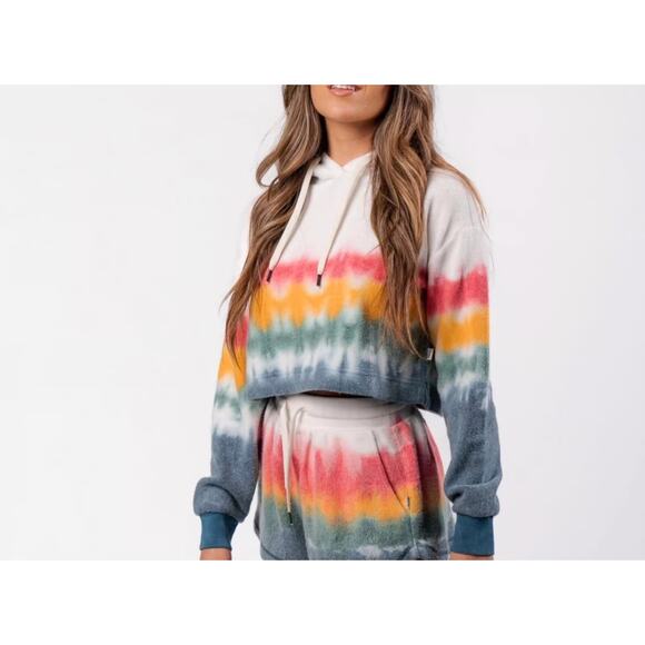 Feat Women's Sunset Lover BlanketBlend Crop Hoodie - Picture 3 of 7